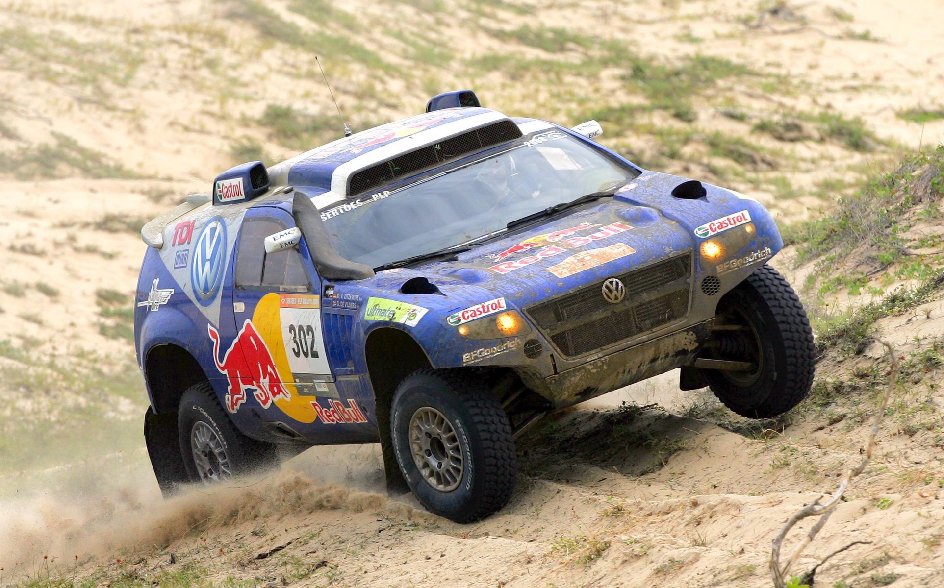 volkswagen tuareg dakar rally frente coche suv rally