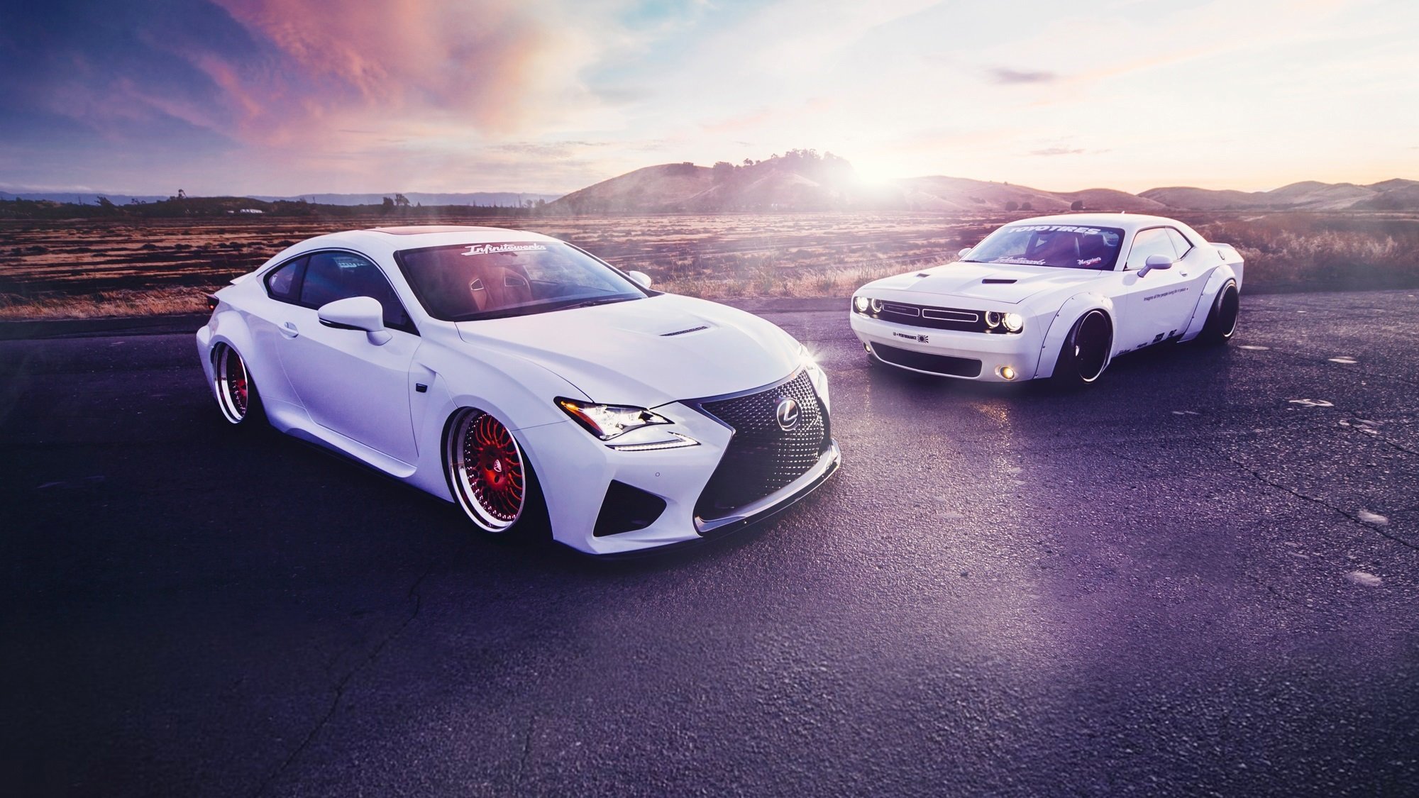 lexus rc350 esquiver challenger liberté marche blanc sport voitures position coucher de soleil avant