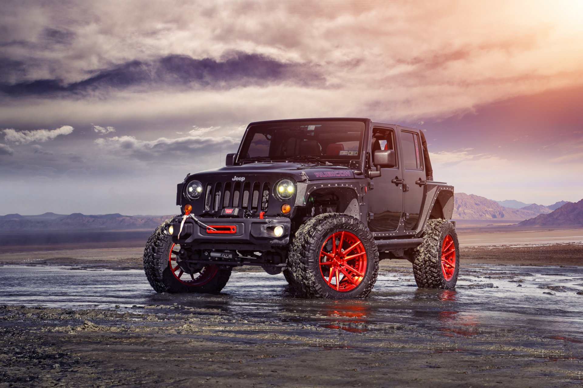 jeep wrangler adv1 funzione di pista su misura forgiato ruote anteriori rosse