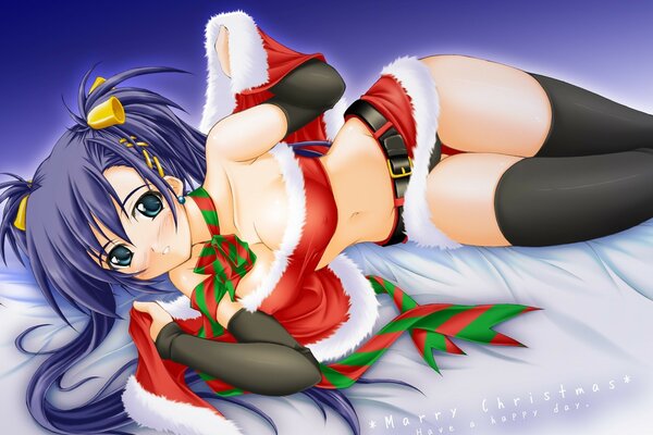 Navidad anime sexy doncella de nieve