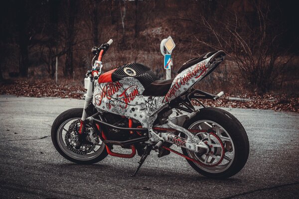 A painted 2006 Kawasaki motorcycle