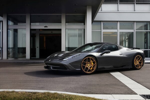 Stylish Ferrari car in grey