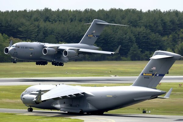 Take-off of a military aircraft during an exercise