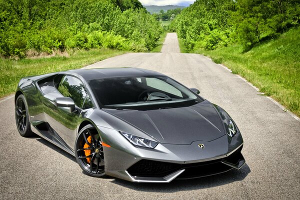 Silver Lamborghini Huracan 2014