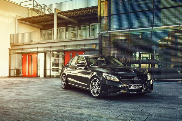 Beautiful black mercedes-benz car