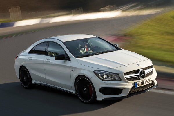 Car for all time - white mercedes-benz