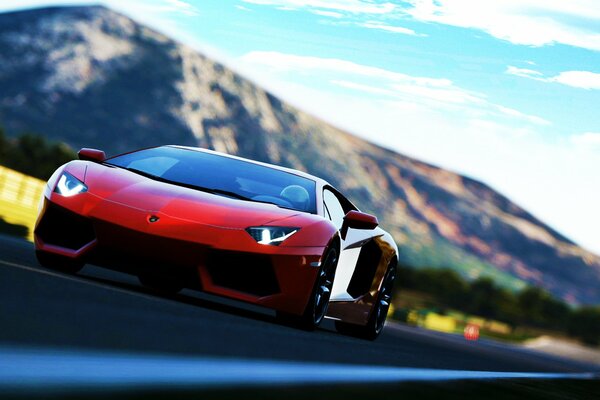 Voiture de sport rouge lamborghini aventador