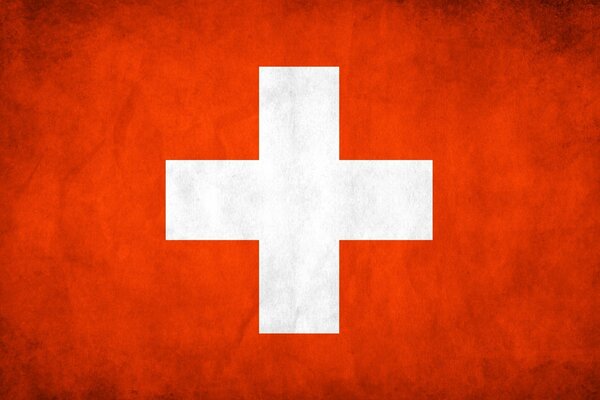 Drapeau rouge de la Suisse avec une Croix