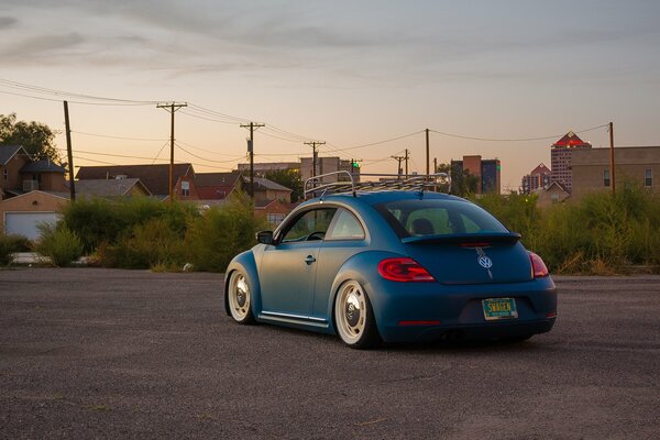 Volkswagen dark blue car