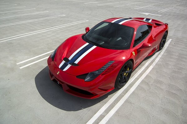 Ferrari 458 speciale sports car in red