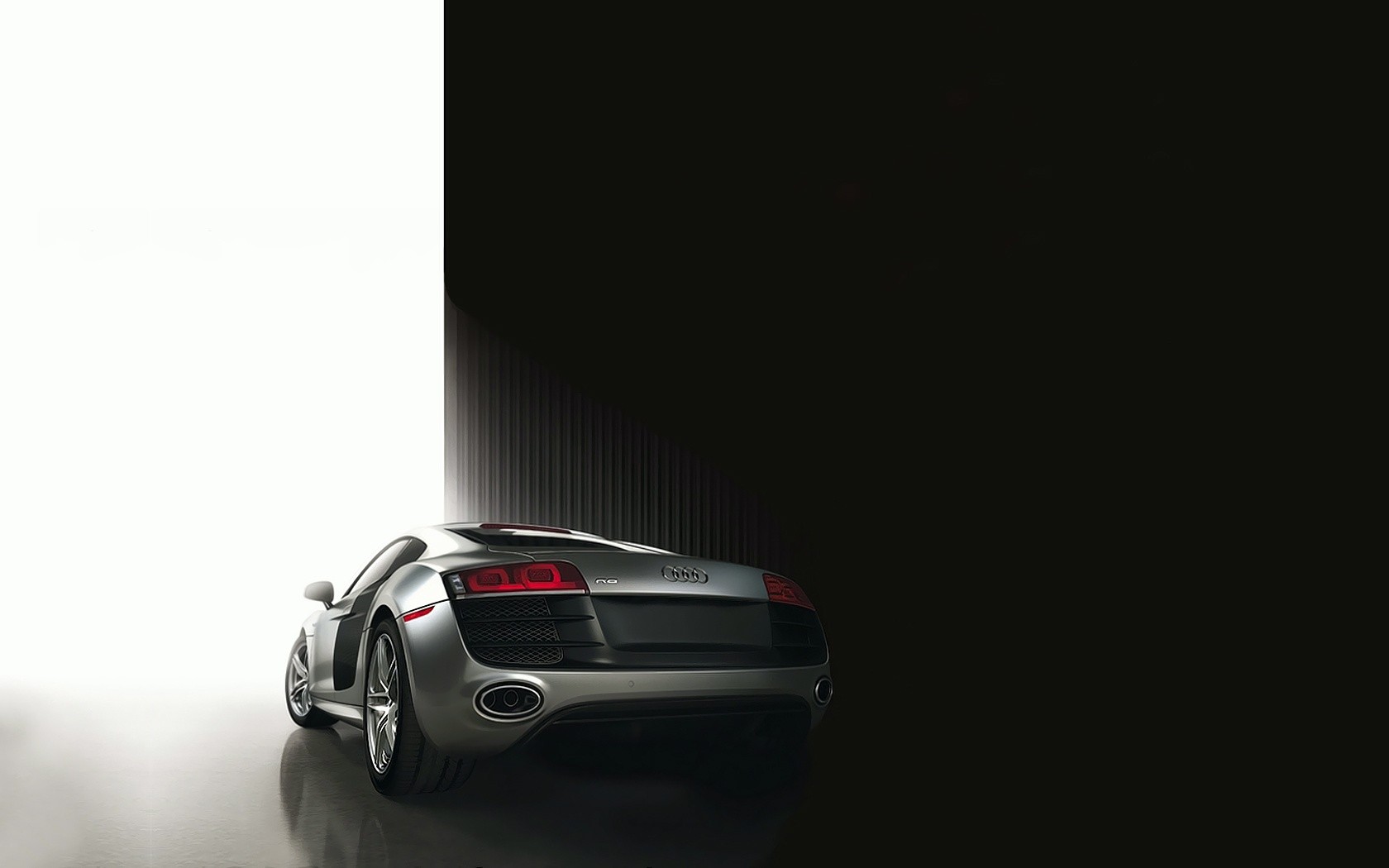 audi r8 supercar reflection