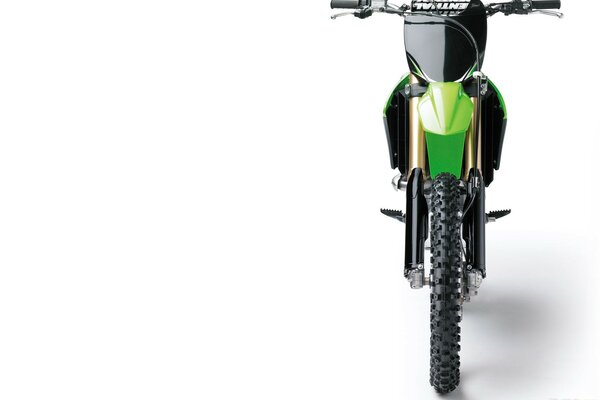 Foto de una moto deportiva verde