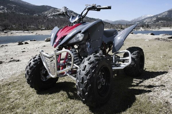 Quad Yamaha na tle natury