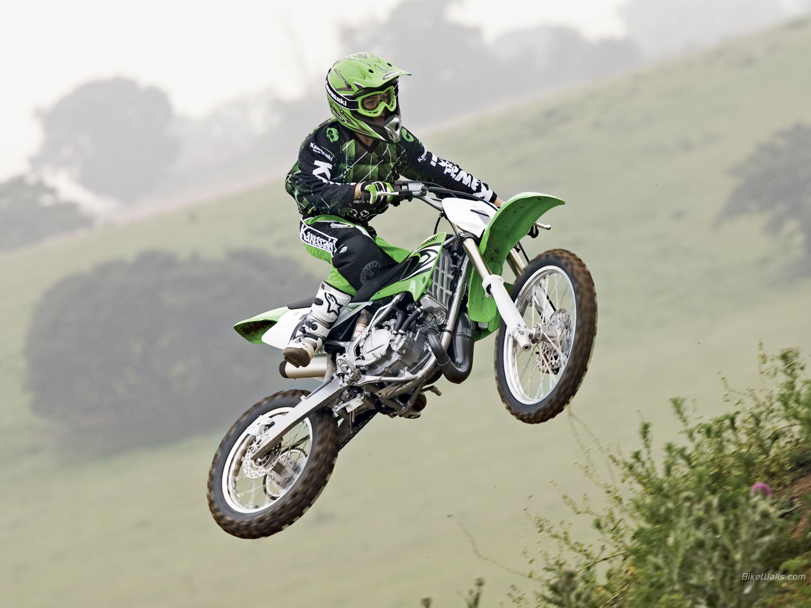 kawasaki kx85-i palette auf einem motorrad