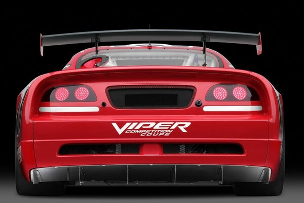 Viper Auto rote Farbe Rückansicht