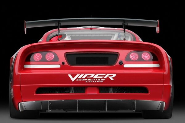 Viper car red rear view