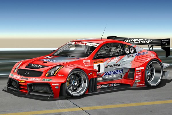 The racing version of the car from nissan