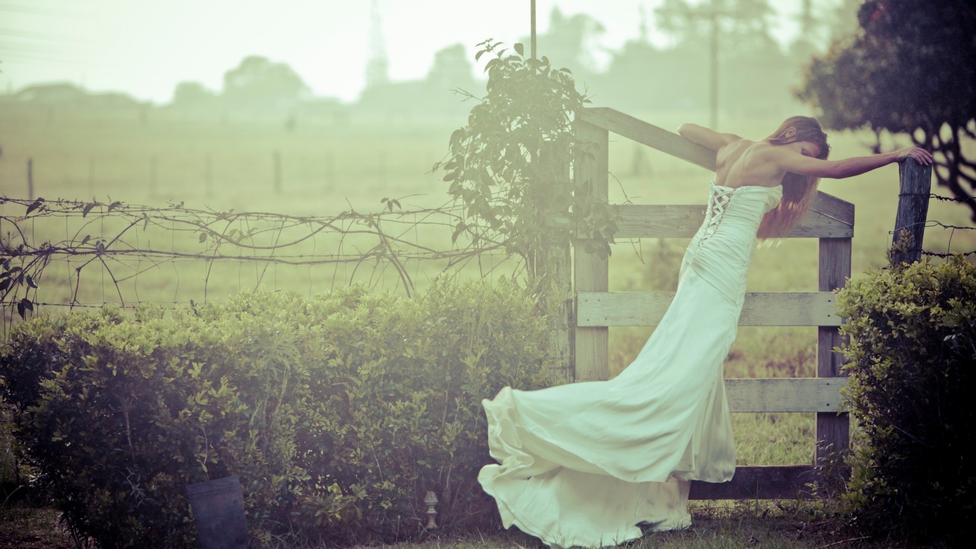 bride reflections girl wedding dre