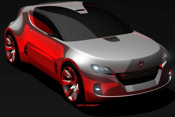 Auto Honda Remix colores rojo y gris