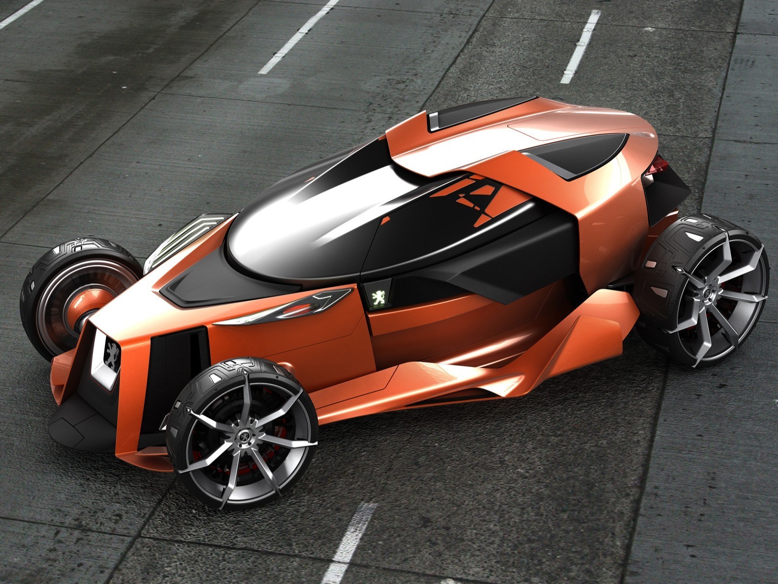 naranja concepto coche carreras