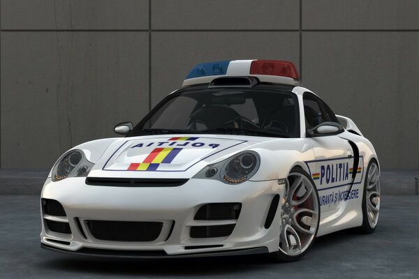 Porshe_911 police car front view