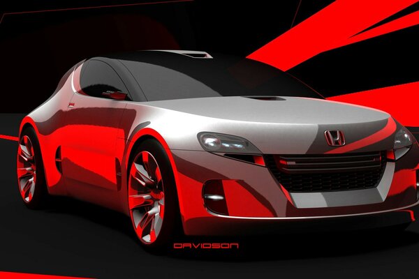 Honda Auto remix colors red and gray