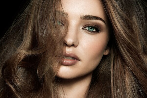 Portrait of Miranda Kerr with her hair down