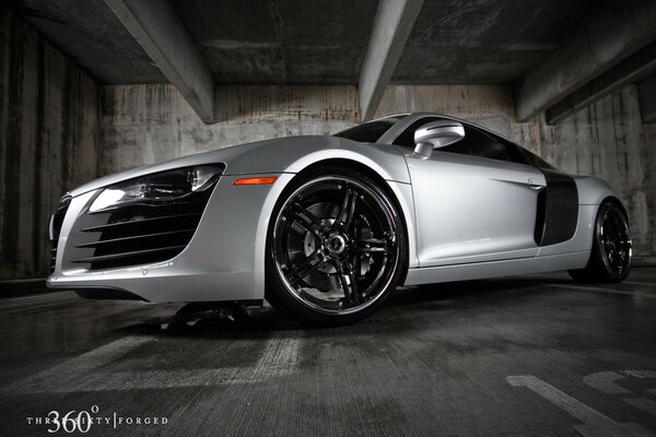 Sports audi r8 silver color