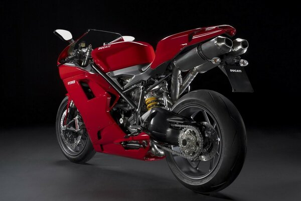 Fast red ducati motorcycle