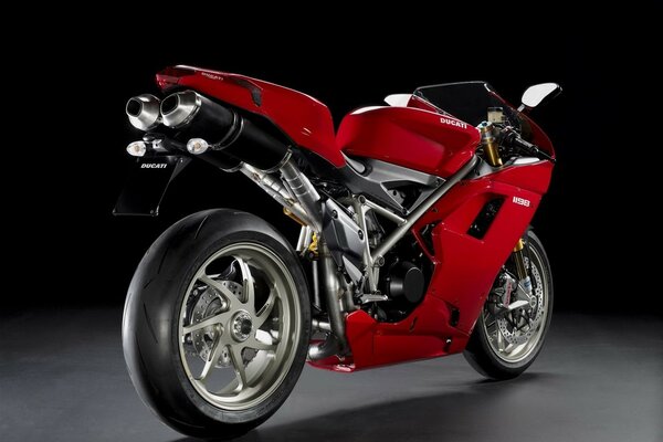 Beautiful red ducati motorcycle