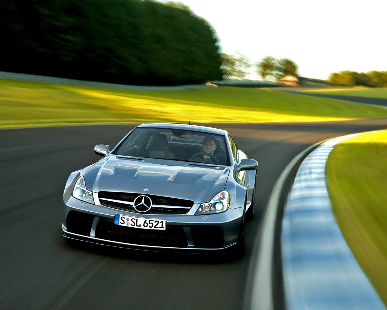 amg sl65 schwarz vorne