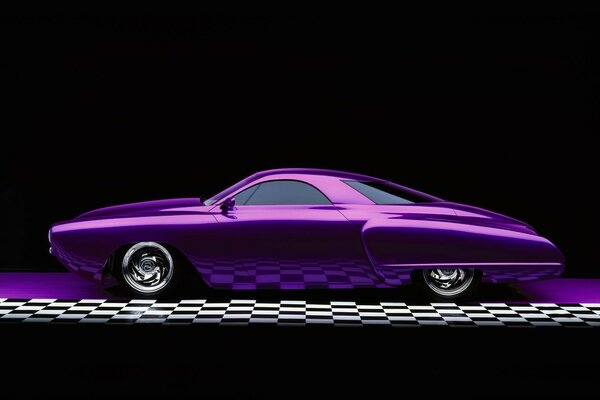 Purple car with disks