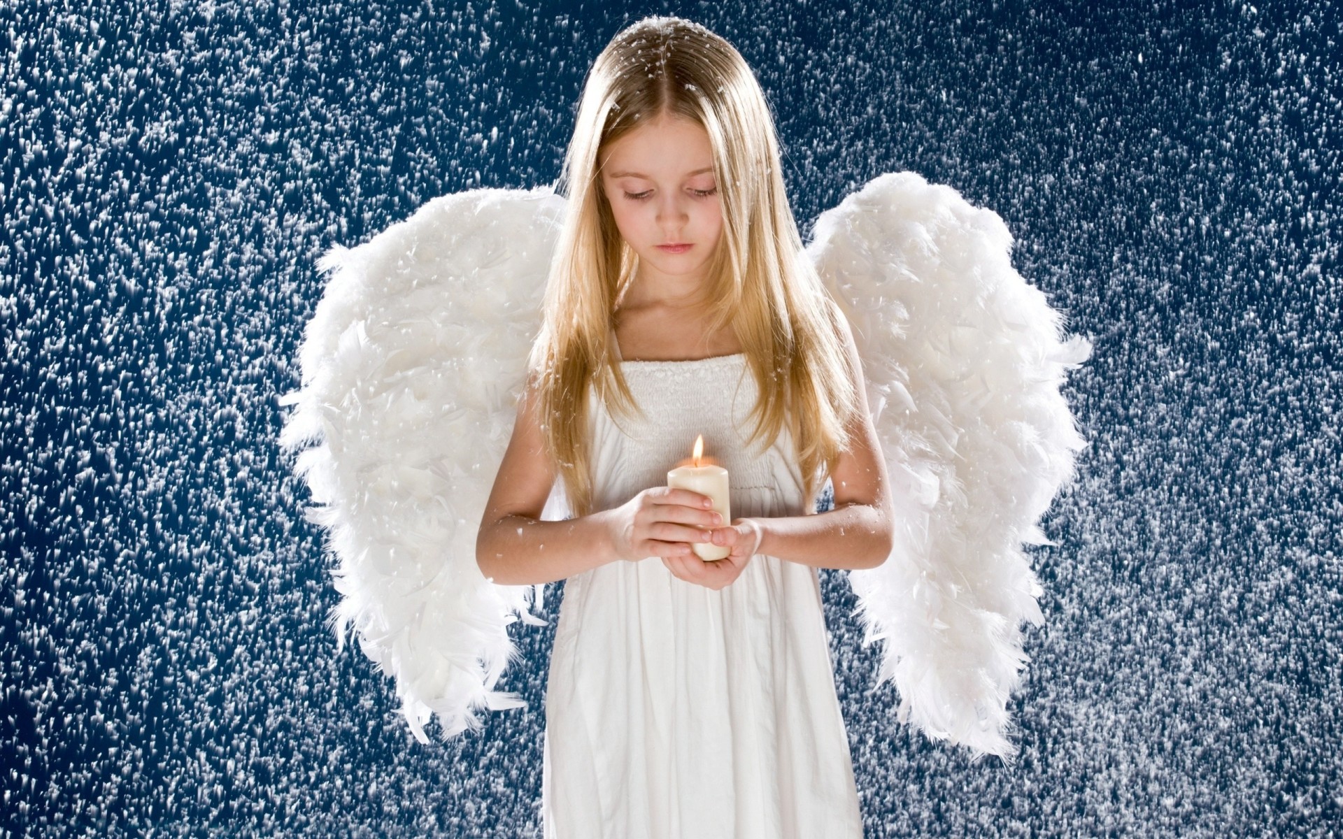 girl candle angel snow child wing