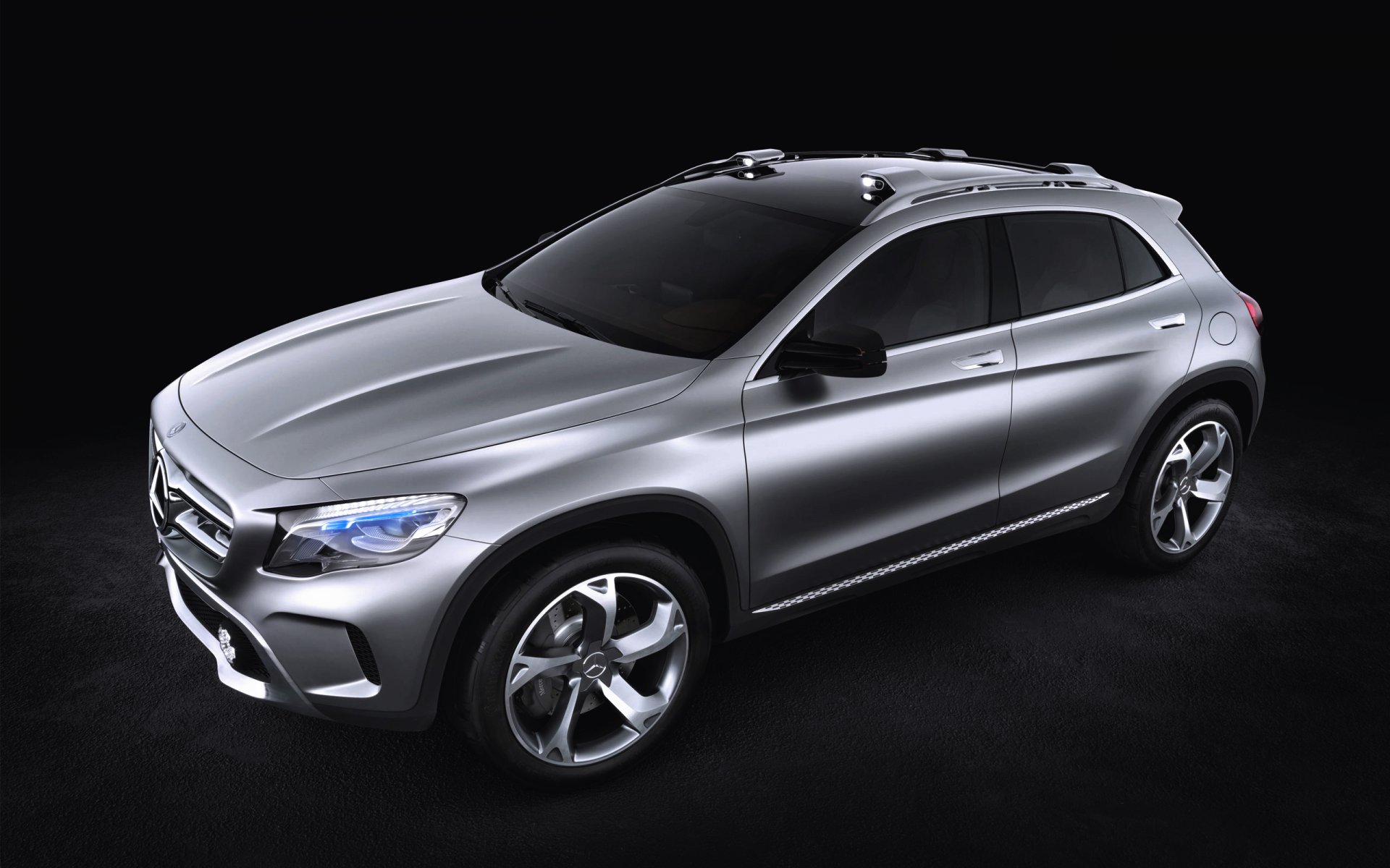 mercedes benz gla концепция серебро авто машина вид сбоку джип колеса мерседес