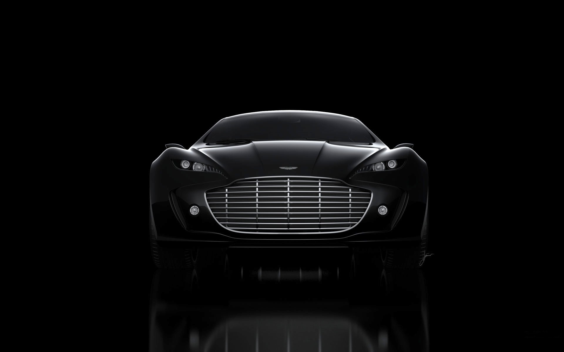 aston martin mitones concepto coche frente negro rejilla