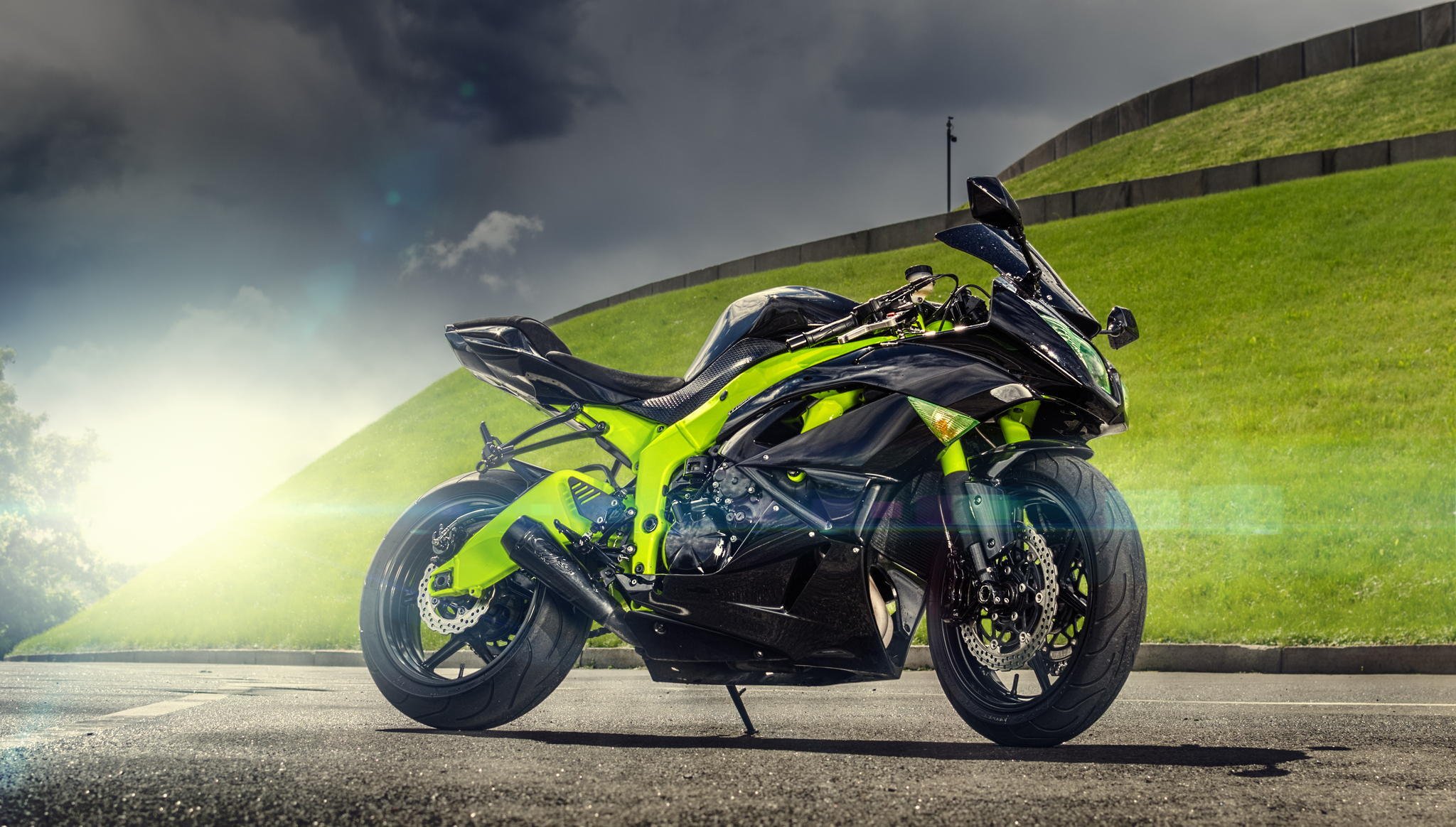 kawasaki ниндзя zx-6r мотоцикл спортивный мотоцикл фотограф максим бондаренко кавасаки солнце блик