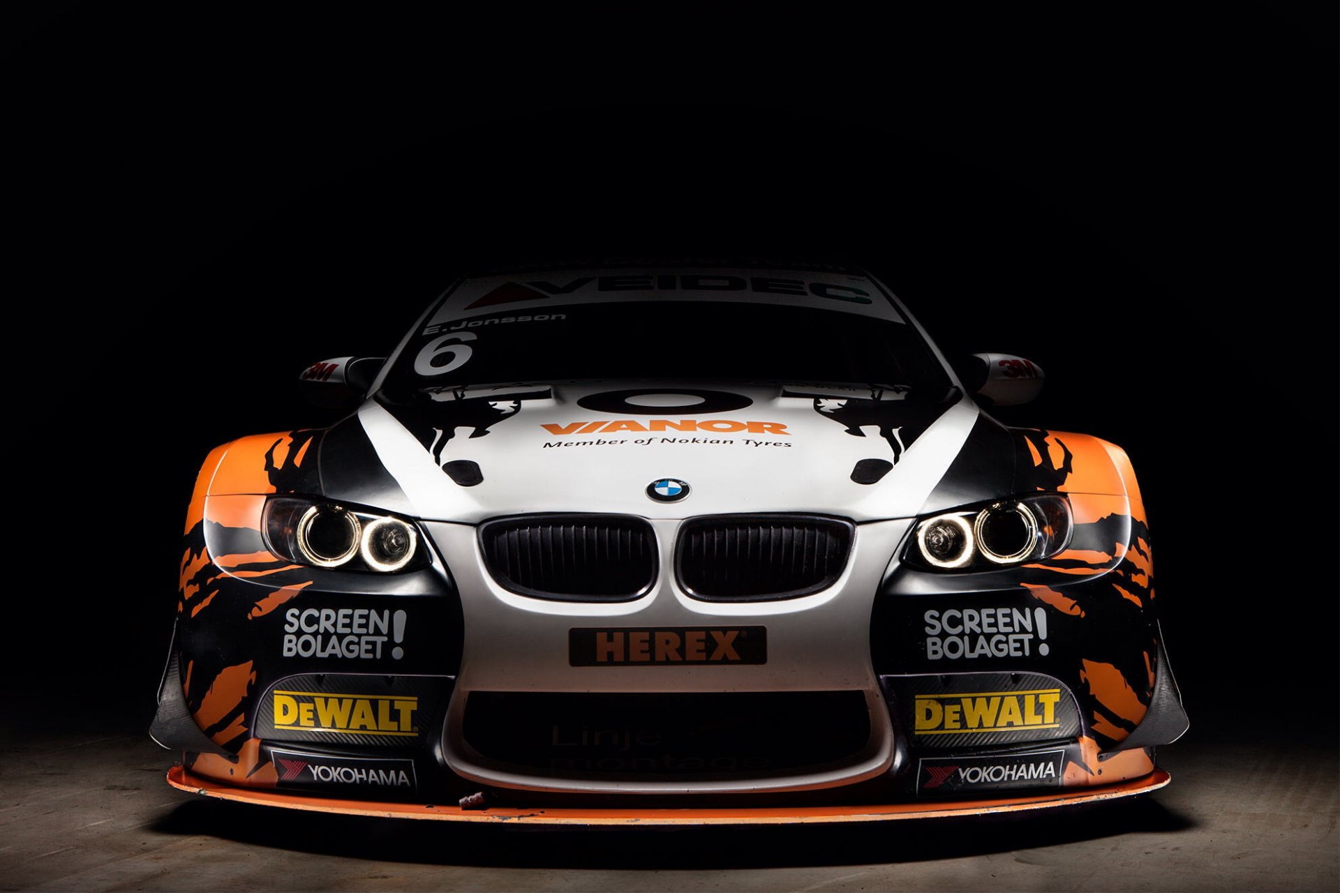 bmw 3 series e92 front racing car vianor herex dewalt yokohama screen bolaget aerodynamic