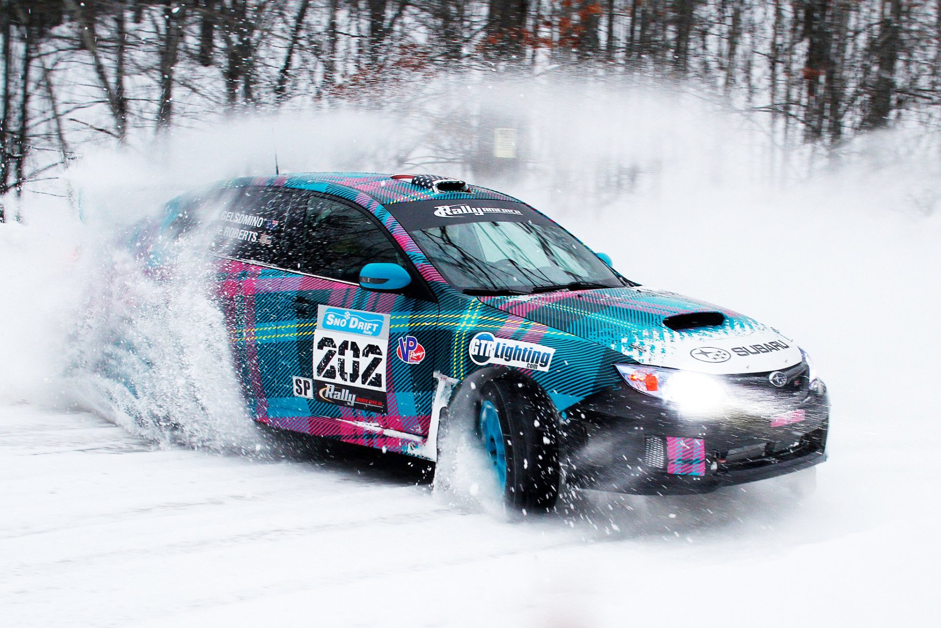 ubaru impreza rally rally car skid winter snow drift