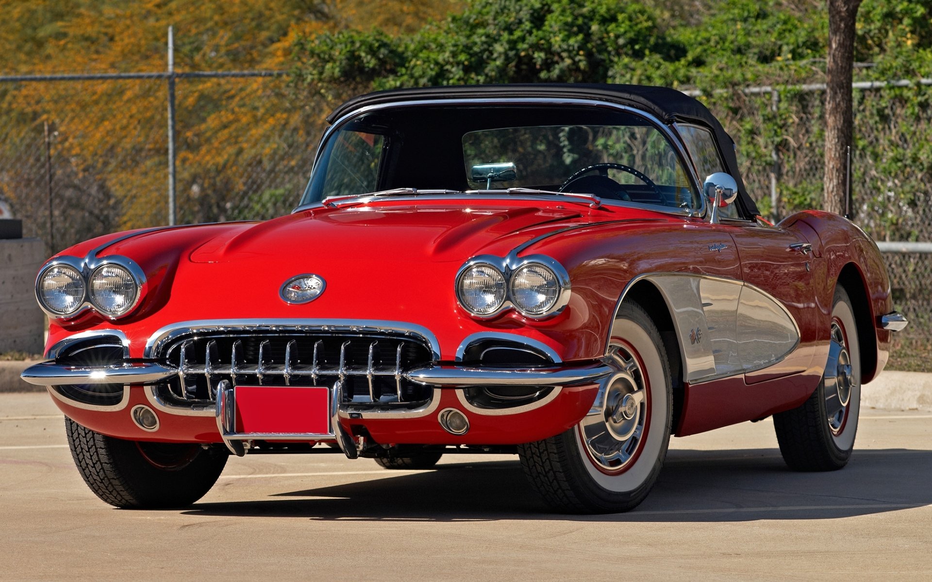 chevrolet corvette c1 1959 chevrolet czerwony przód