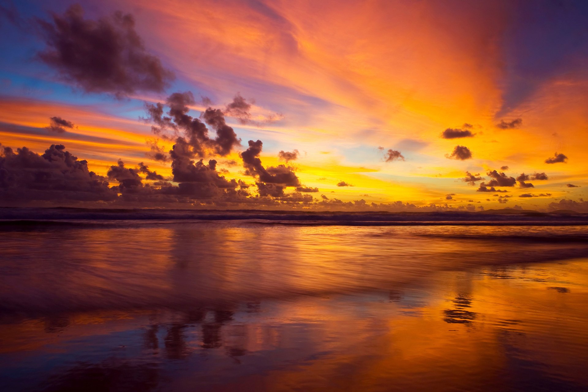 meer wolken sonnenuntergang himmel