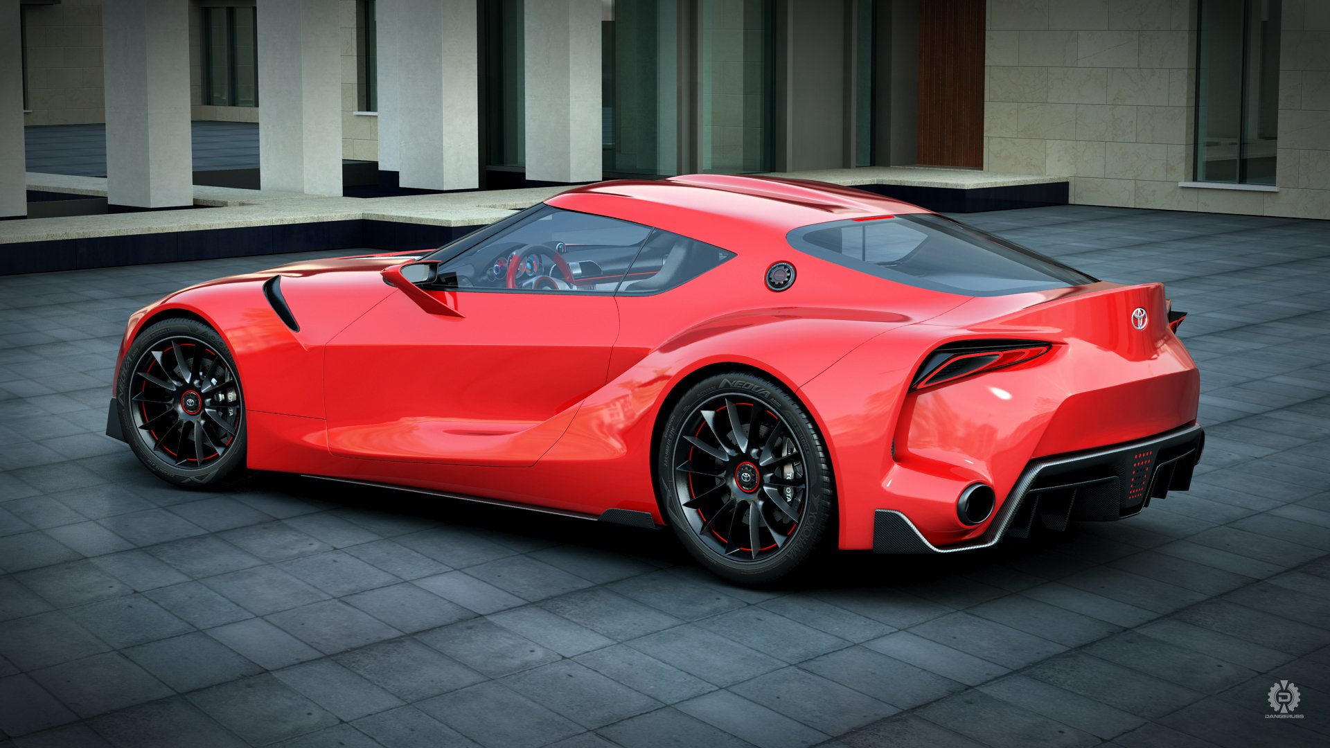 toyota ft-1 samochód czerwony render dangeru