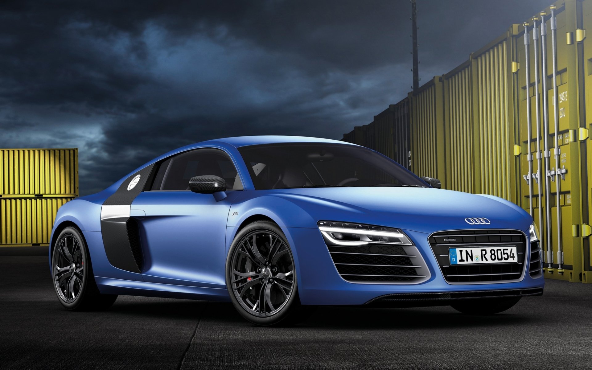 audi r8 v10 plus audi p8 b10 supercar blue front