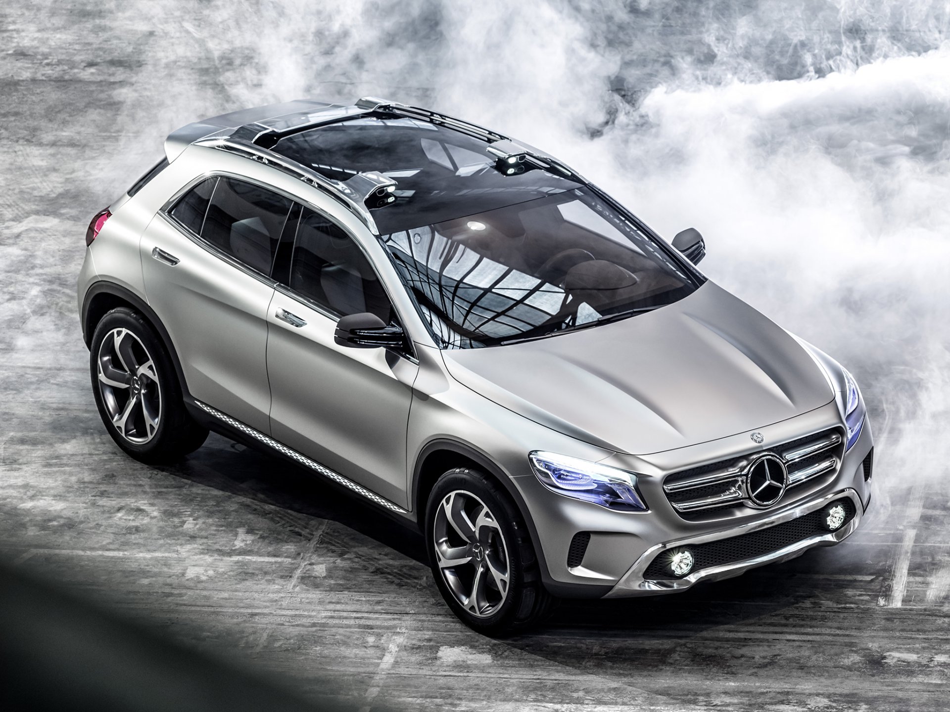 mercedes-benz gla konzept auto scheinwerfer silber mers