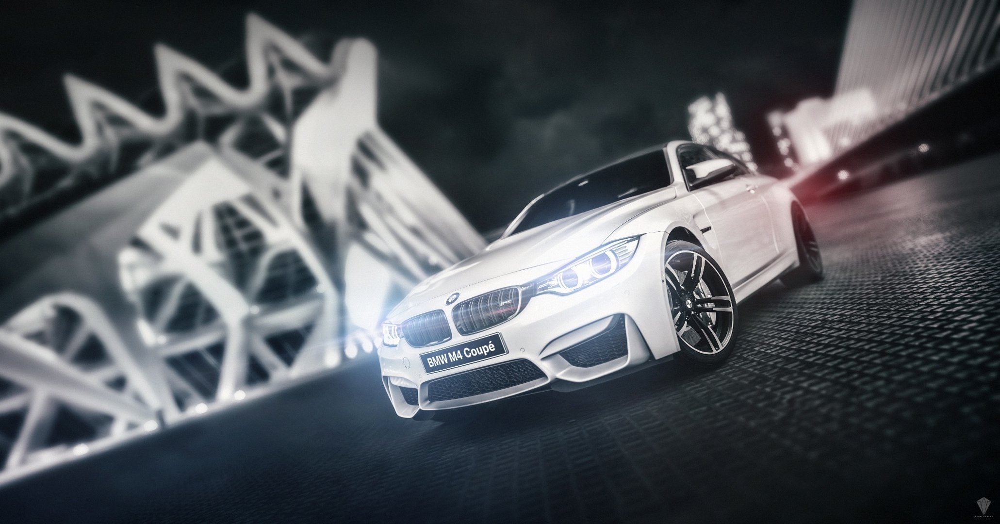 bmw m4 coupé f82 anteriore bianco sarathonux cor bmw