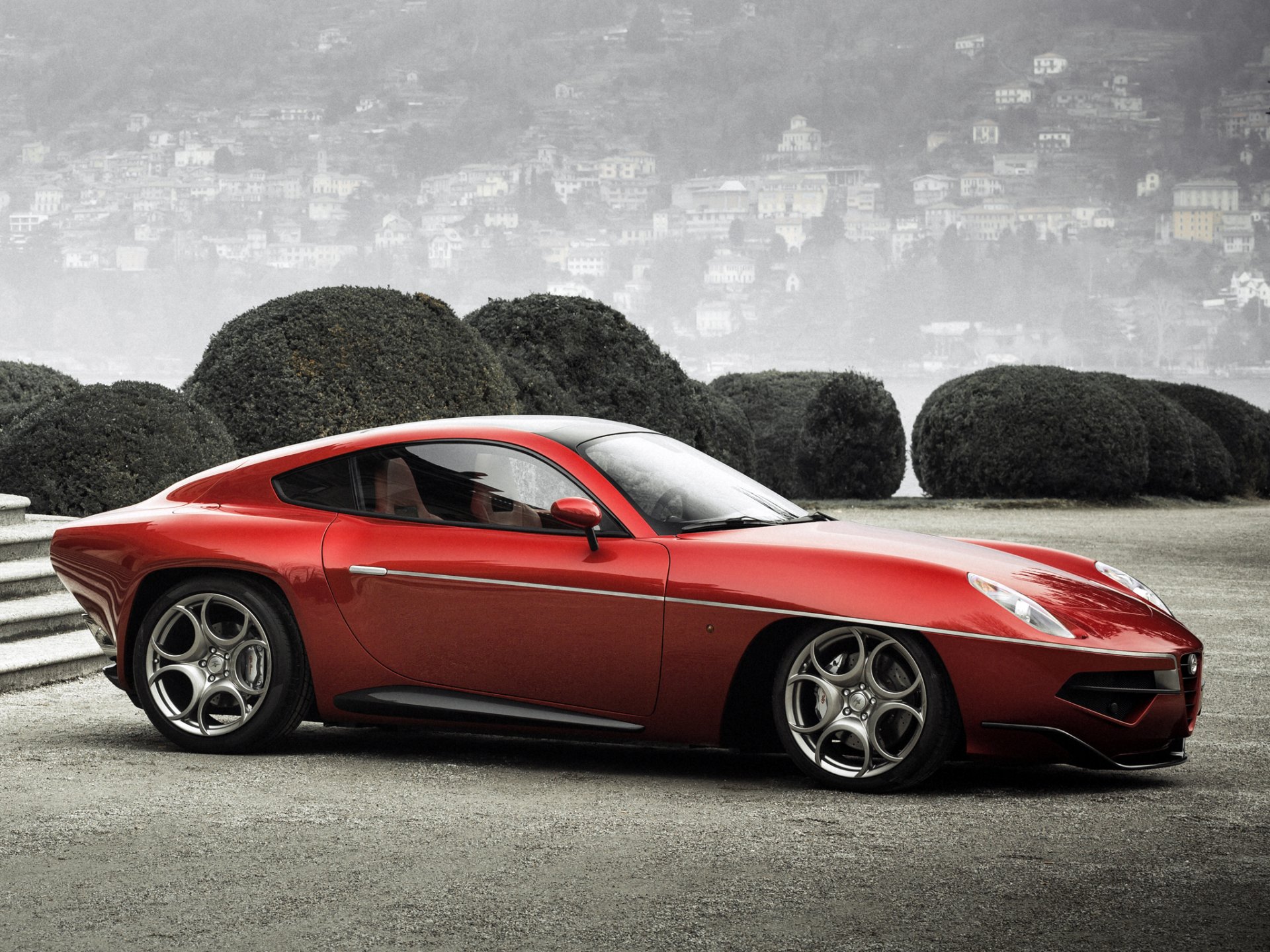 touring alfa romeo disco volante a side view vehicles red nice