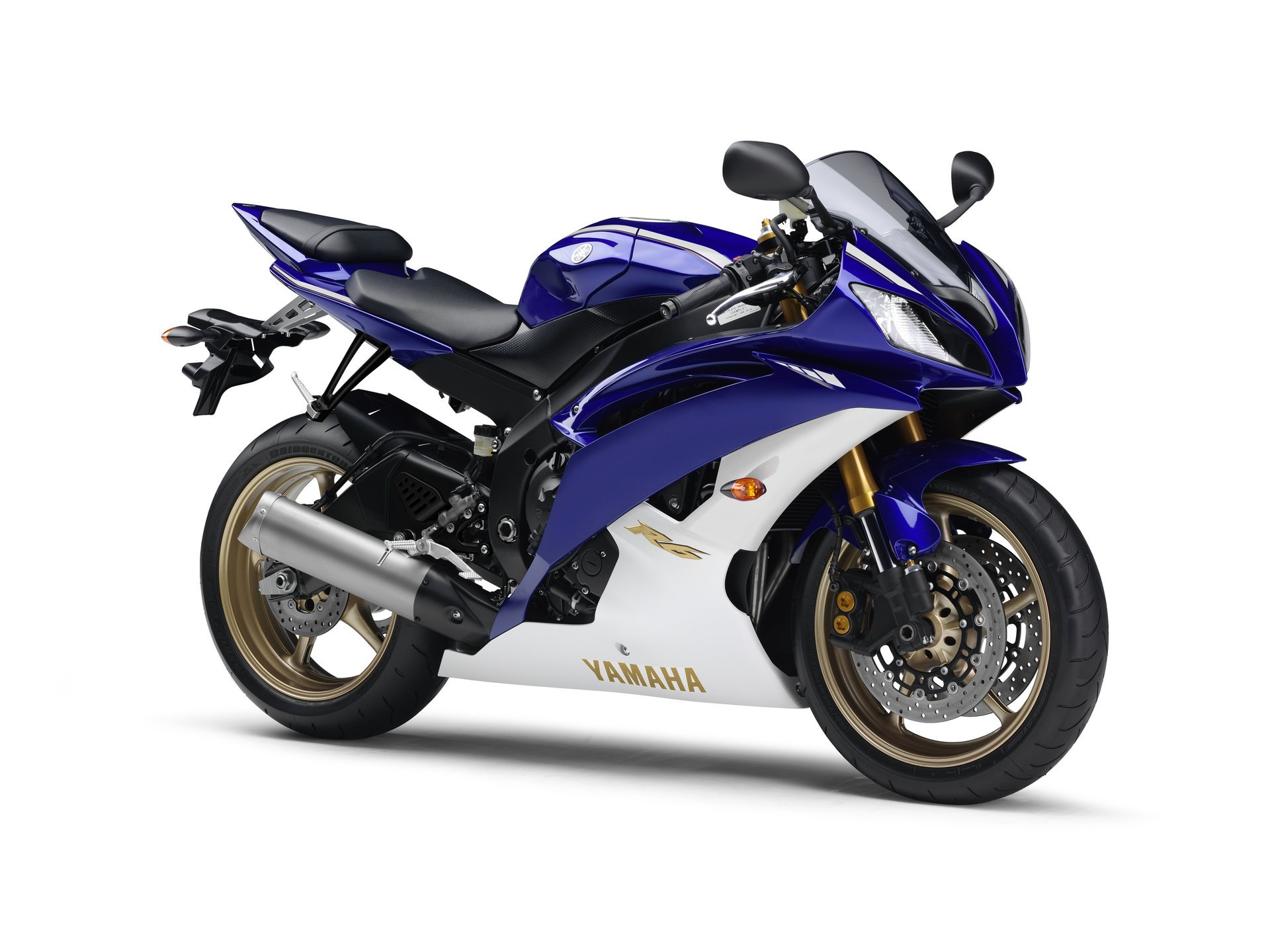 yamaha yzf-r6 2011 sportbike white blue motorcycle moto p6 background