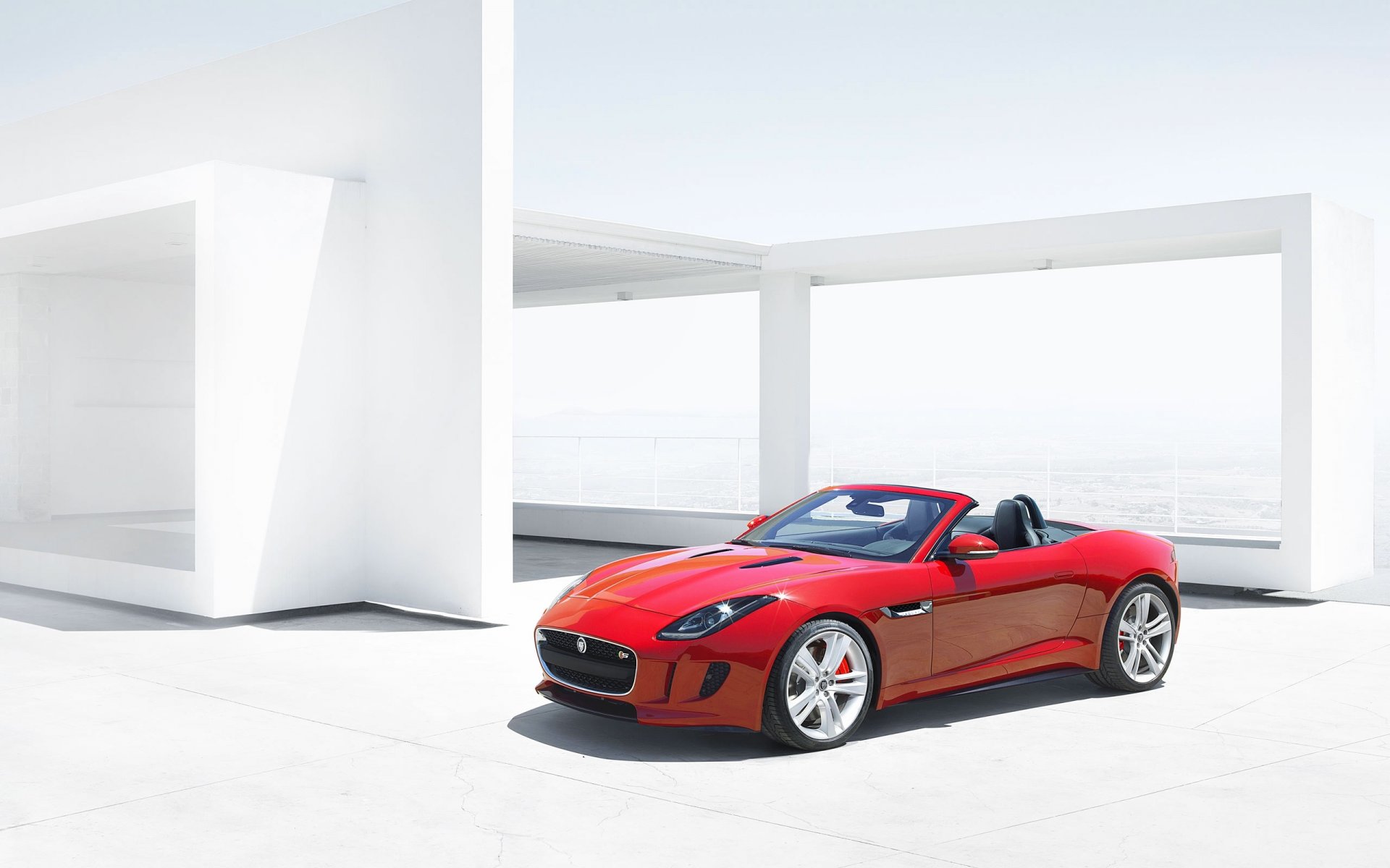 jaguar f-type ftype auto rojo convertible coche deportivo delantero