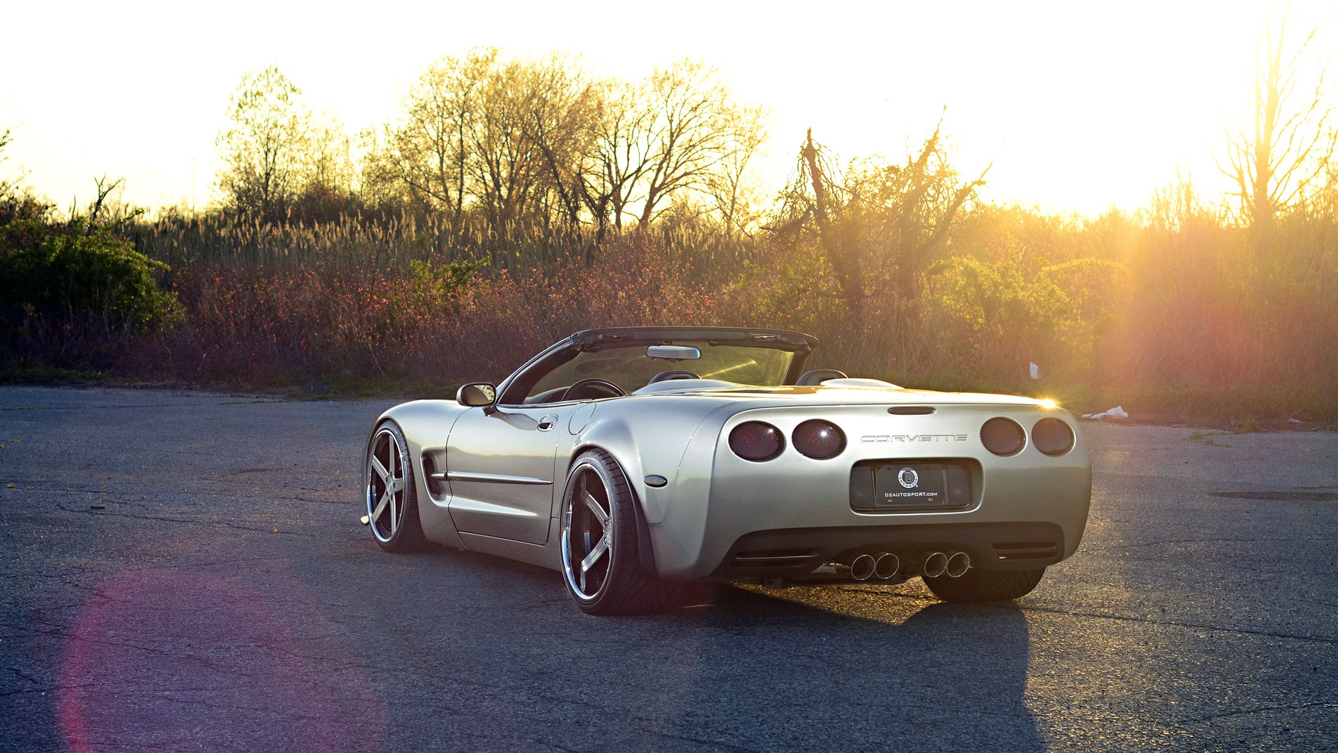 chevrolet corvette c5 convertibile messa a punto stile ruote widebody sole strada bagliore