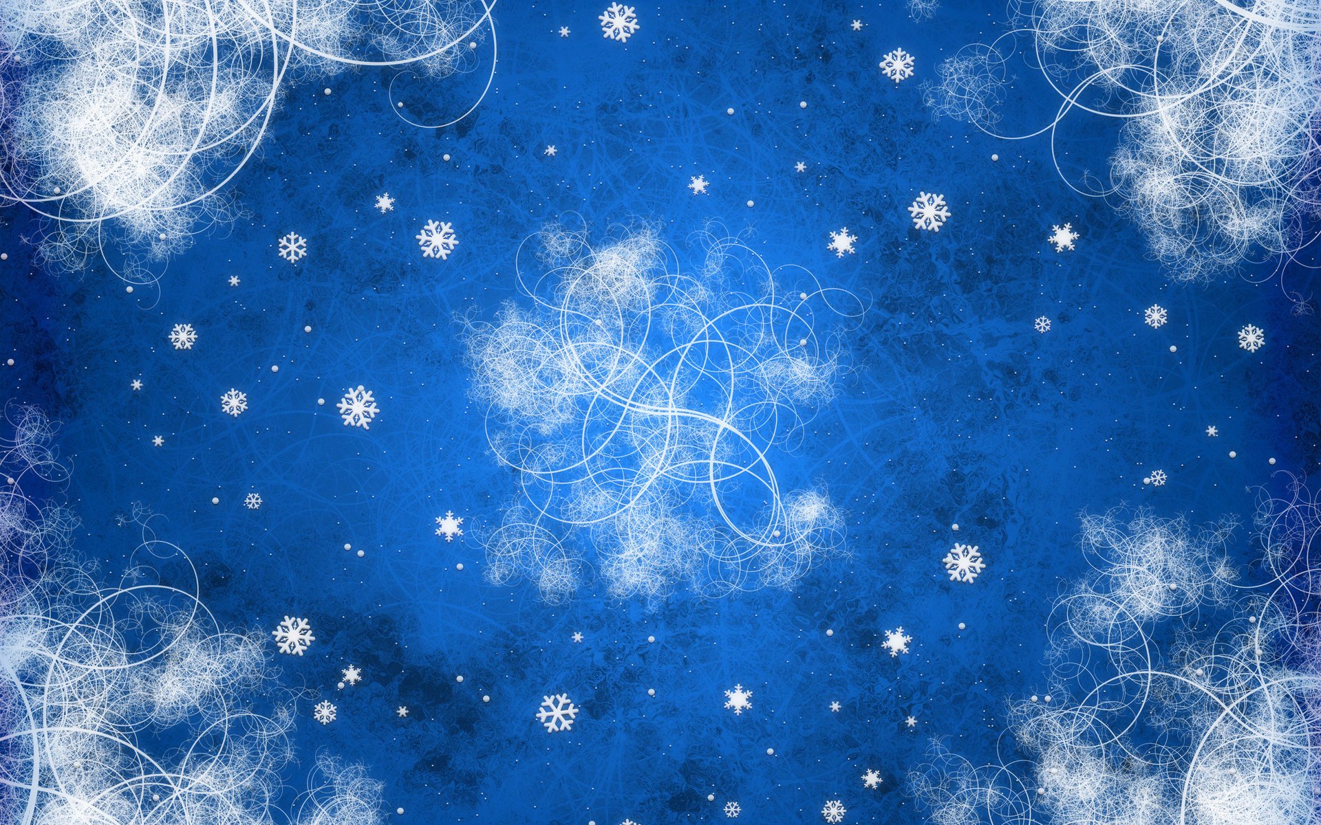 patterns curls new year snowflakes blue