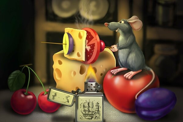 Cadre avec la souris du dessin animé Ratatouille